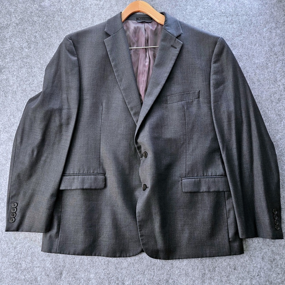 Lauren Ralph Lauren Mens Blazer Charcoal Gray Wool Blend Natural Stretch 48R